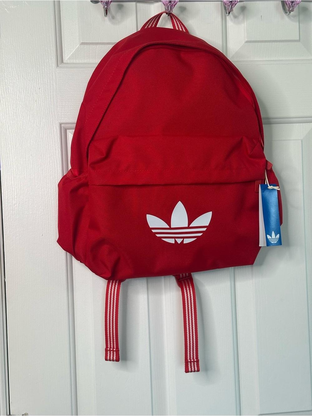 adidas Red Backpack with White Trefoil Logo - Picture 7 of 7